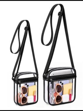 Clear Crossbody Bag Set for Stadium Events PVC TPU Messenger Bags
